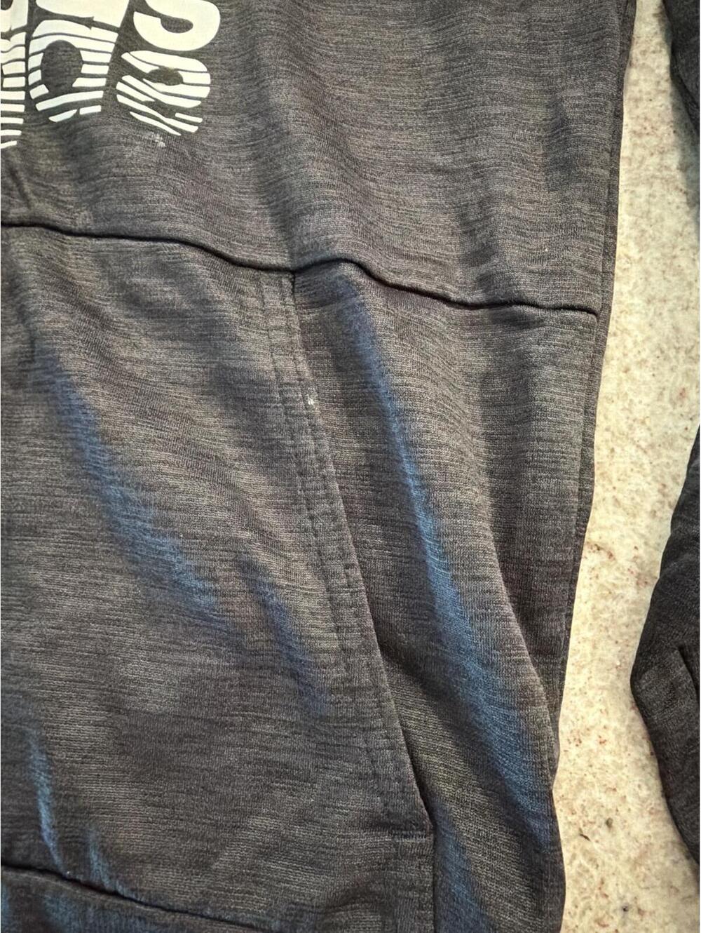 Adidas Boys Hoodie Black with White Stripes Medium - Picture 4 of 11